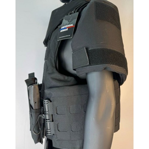 Бронежилет разгрузочный UNIVERSAL ARMOR в Керчи (СВМПЭ + бронеплиты Бр5 класса) черный