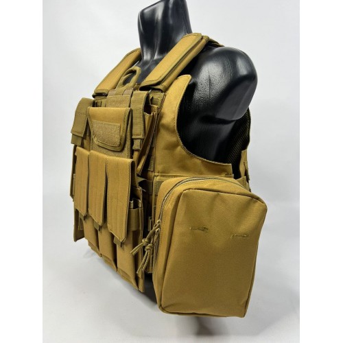 Тактический разгрузочный жилет «5 / пять карманов» с подсумками Tactical Molle Plate Carrier для съемных бронепластин в Керчи