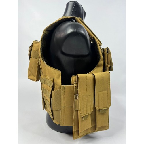 Тактический разгрузочный жилет «5 / пять карманов» с подсумками Tactical Molle Plate Carrier для съемных бронепластин в Керчи